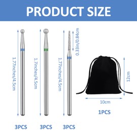 9 Stück Nagelfräser Bits Fräser Bit für Gelnägel Nagelfräser Aufsätze Nail Drill Bits Zum Entfernen Hartnäckiger Nagelhaut und Reinigen Des Nagelbetts mit 1 Aufbewahrungstasche