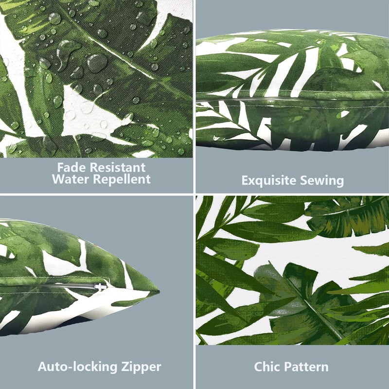 LVTXIII Outdoor Accent Patio Toss Pillow Covers, Covers ONLY Tropical