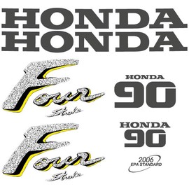411 Decals Aftermarket Replacement for Honda 90 Four Stroke Gold 2000 Outboard Decal (Sticker) Set