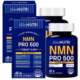 Evernutri NMN Pro 500 Broccoli Extract Plant-Based NMN 2 Boxes / 에버뉴트리 NMN 프로 500 브로콜리 추출물 식물성 엔엠엔 2박스