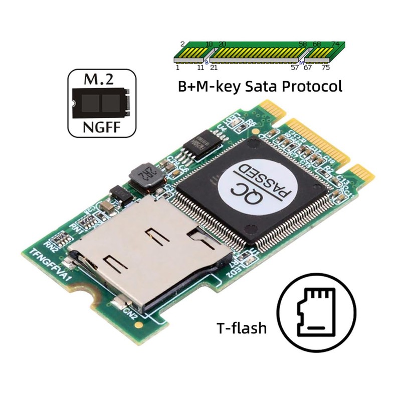 NFHK 22x42mm M.2 NGFF B-Key to Micro SD T-Flash TF