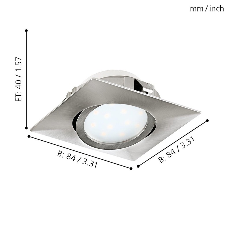Eglo Pineda LED 3X6W Ceiling Downlight Plastic Nickel IP20 220-230V