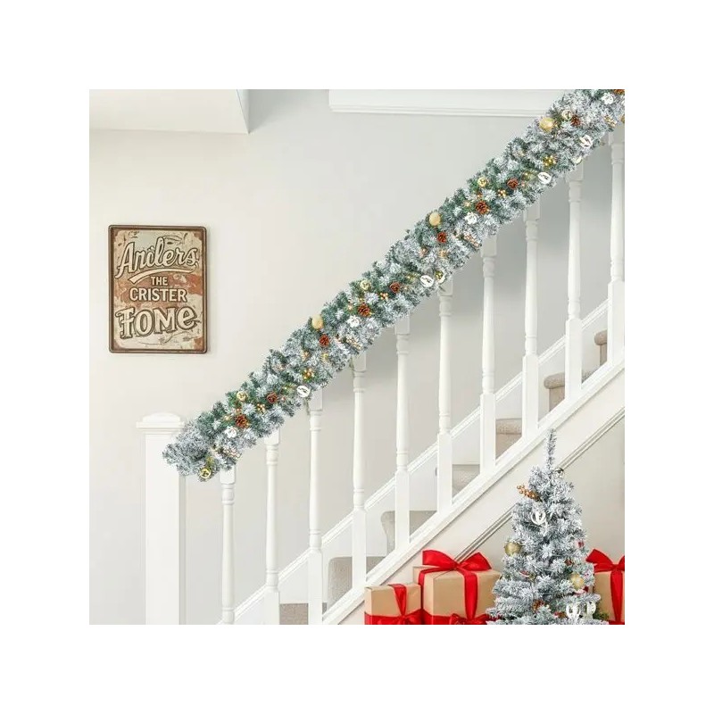 Pre-Lit 4 Piece Holiday Christmas Set Warm White LED Lights