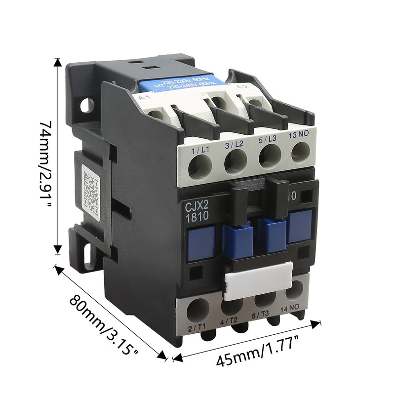 LDEXIN AC Contactor CJX2-1810 Coil 220V 50/60Hz 3 Phase 1NO