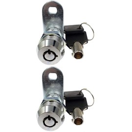 Admiral Locks 1” Tubular Cam Lock, Keyed Alike Removable Key Cabinet Locks RV Compartment Storage Lock (1 Inch 90°, Chrome Pack of 2)