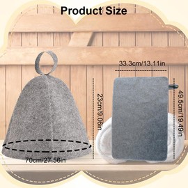 Pack of 2 Sauna Hat, Felt Men's Hat, Sauna Hat Women's Felt Hat, Sauna Hat for Men and Women, Shower Cap Felt Sauna Hat for Bathing, Sauna, Spa and Other Activities (Grey)