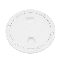 Briny River 1 x White 6 Inch Boat Inspection Hatch Lid Round Deck Hatch Cap with Removable Cover Plate Pre-Drilled Holes for Marine Boat Yacht Motorhome