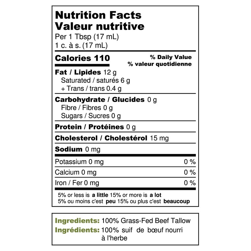 Original Beef Tallow, Grass-Fed, Grass-Finished, 12oz