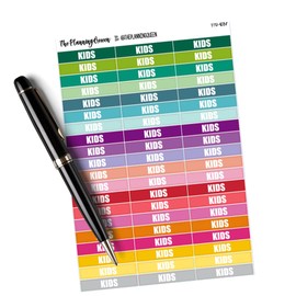 KIDS HEADER STICKER | Parent Stickers, Planner Stickers for Adults, Functional Planner Stickers, Productivity Stickers, Stickers for Parents, Header Stickers, 60 Stickers