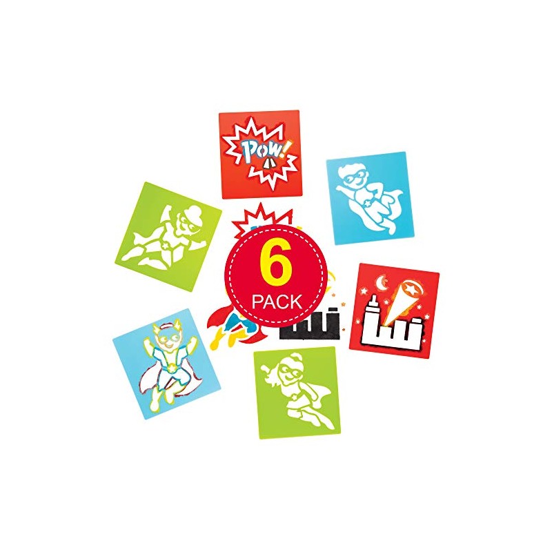 Baker Ross Star Hero Stencils for Painting (Pack of 6)