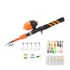 1.5m Kids Fishing Pole Orange Mini Portable Retractable Foldable Beginner