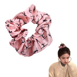 Dancer Pink Satin Hair Scrunchies for Women Sister Daughter Friends Dancer Gifts for Teens Granddaughter Niece Dance Scrunchie with Print Cute Dance Accessories for Women Girls Friend Sis Daughter