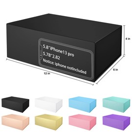 Black Gift Box 12" x 6" x 4" with Magnetic Closure Lid Gifts Boxe for Presents,Bridesmaid Gifts Boxes,Cute Box,Birthday Gift Boxe,Luxury for Gifts Packaging, Magnetic Gift Boxes for Wrapping Gifts (Black)