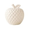 WeiLaiKeQi Ceramic Apple Sculpture - Minimalist Home Decor Accent, White,