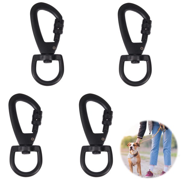 Pack of 4 Swivel Hooks for Dog Collars, Rotating Carabiner
