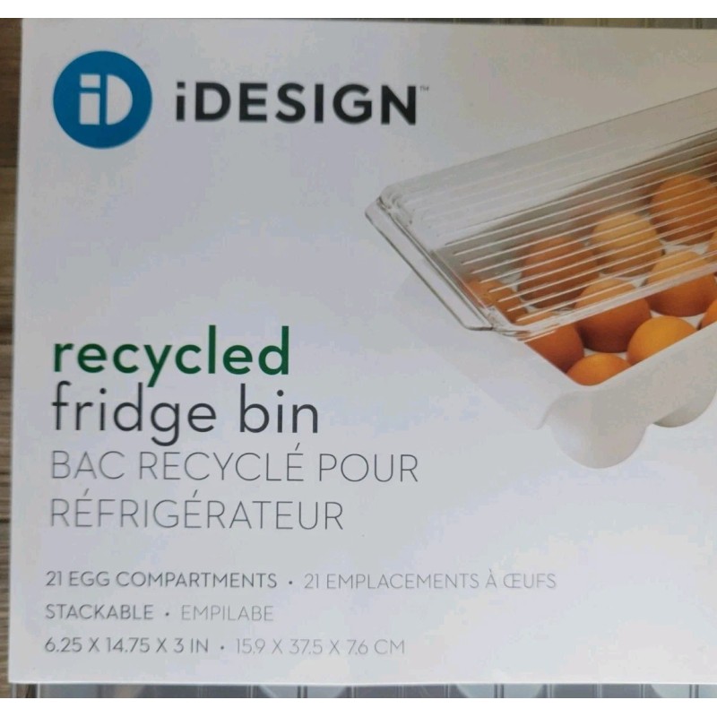 iDesign Egg Holder Refrigerator Organizer Bin Clear Plastic Storage Container