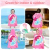 BTNEEU Bath Poncho Children's Bath Towels with Hood Mermaid Poncho