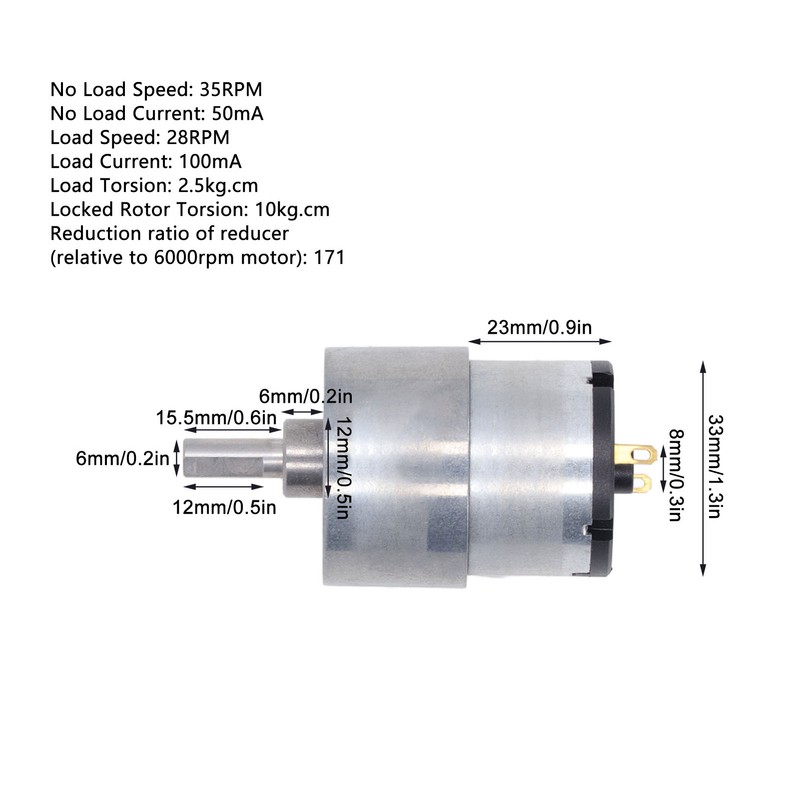 DC Geared Motor CW CCW Speed Reduction Self Locking Turbine