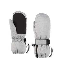 Highcamp Winter Snow Ski Mitten Gloves Waterproof with Zipper on Long Cuff for Kids Toddlers Boy Girl-Grey,S (3-5 Y)