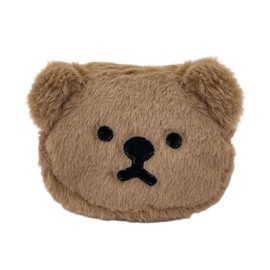 WisePoint Plush Purse, Soft Change Coin Bag, Bear Shaped Small Purses for Women, Exquisite Coin Bag, Small Storage Bag for Cards, Cash, brown, coin purse