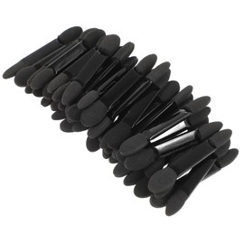 PACKOVE 50pcs Dual Headed Black Sponge Eyeshadow Brush Lightweight Makeup Applicators for Home Travel Daily Use