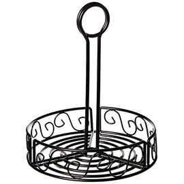 American Metalcraft WBCC8 7-3/4" Wrought Iron Condiment Rack w/ Scroll Design