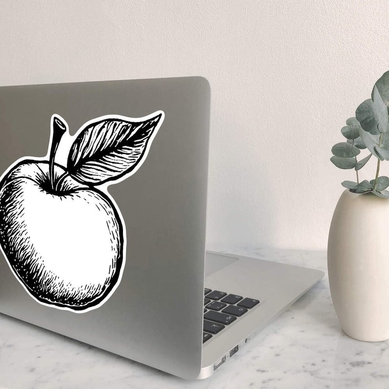 Large 210mm 'Apple with Leaf' Permanent Sticker Decal for Cars/Windows/Bins/Walls