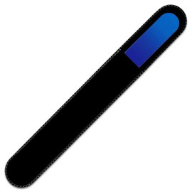 Mont Bleu Large Glass Nail File in Black Velvet Bag - Real Tempered Glass - Glass Nail File - Glass File - Nail File for Nails - The Perfect Nail Care