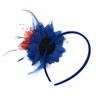 Union Jack Royal Blue White and Red Flower Feather Hair