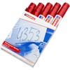 edding 800 Permanent Markers - Red - 5 Pens -