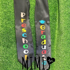 Preschool grad stole - Colour: Black