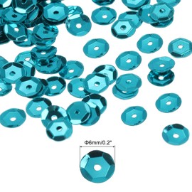 sourcing map Loose Sequins Silver Back Sequins 2400 Pieces Cups Sequins Embroidery Sequins for Jewellery Making Crafts Sewing, Lake Blue