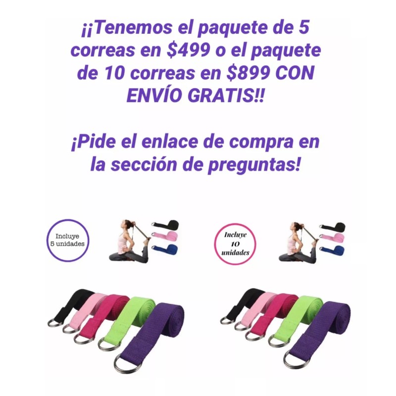 Techno Banda De Yoga Algodón Correa Yoga Cinta Argolla Estiramiento