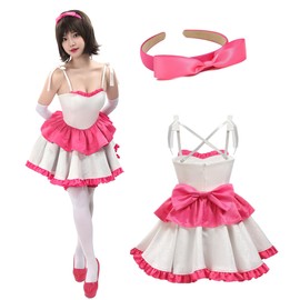 DAZCOS - Disfraz de cosplay para mujer, sin tirantes, con accesorios, conjunto completo de cosplay para Halloween diario
