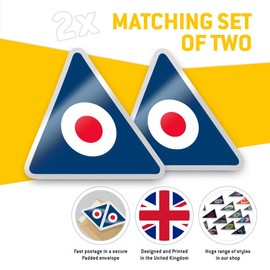 2 x Triangle Stickers 10 cm - RAF Roundel Symbol Mod Retro Fun Decals for Laptops,Tablets,Luggage,Scrap Booking,Fridges #215
