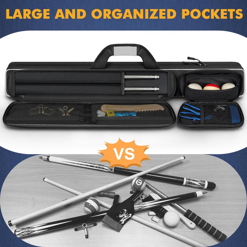 PEKREWS Pool Cue Case, Pool Stick Case 2x2 Holds 2