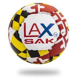 Lax Sak Soft Practice Lacrosse Balls - Same Weight & Size as a Regulation Lacrosse Balls, Great for Indoor & Outdoor Practices, Less Bounce & Minimal Rebounds - Maryland Flag, 2 Pack