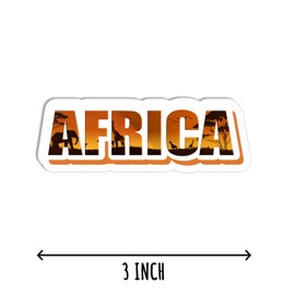 3Pcs Africa Sticker - Wildlife Sticker - Africa's Animal Sticker - Elephant Sticker - Sticker for Water Bottle - Notebook - Laptop