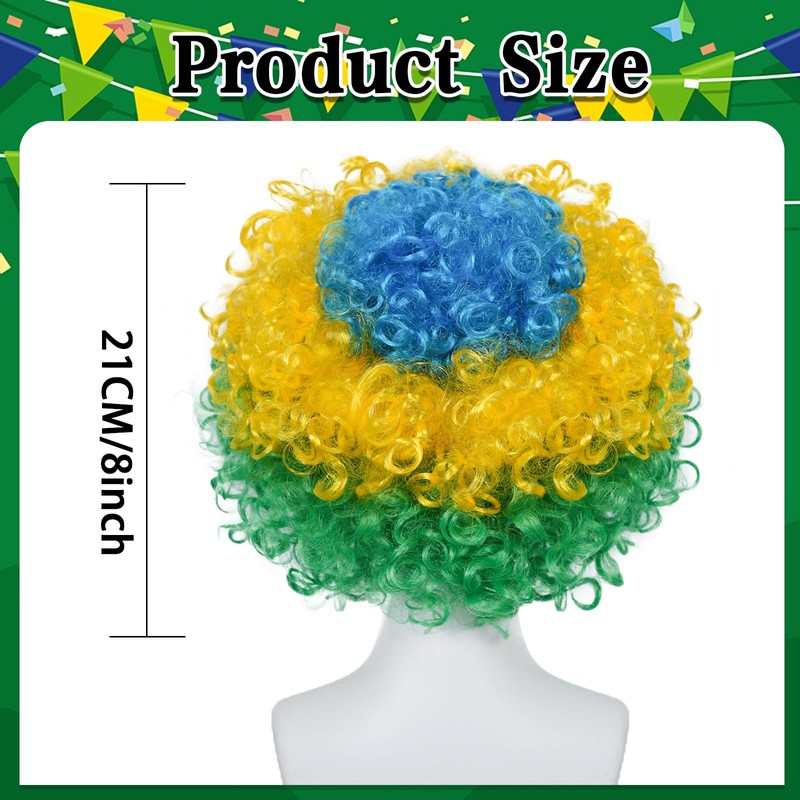 JoneTing 2026 Green Yellow and Blue Wig for Men Short