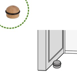 Gedotec Herbert Wooden Door Stopper with Damping Rubber – Oak | Pack of 5 Premium Door Stopper Made of Solid Wood | Door Stopper Floor for Gluing + Screws | Door Stopper Small for Room Doors | Floor