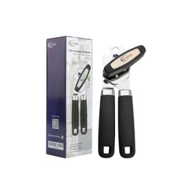 Heavy Duty Stainless Steel Manual Can Opener with Bottle Opener Function- Rust Proof and with Soft Grip Handle