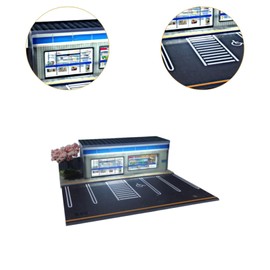 MagiDeal 1:64 Scale Parking Lot, Garage Diorama Model with Lighting for Diecast Car Layout, A