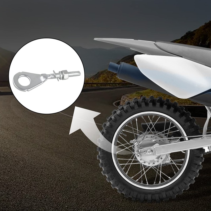 NTHREEAUTO Motorcycle Chain Adjuster Tensioner Metal Chain Axle Adjusters Compatible