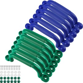 12 Pcs Plastic Playground Handles Grab Handle Playhouse Safety Handle for Kids Playset Treehouse Playground (Color Set 1)