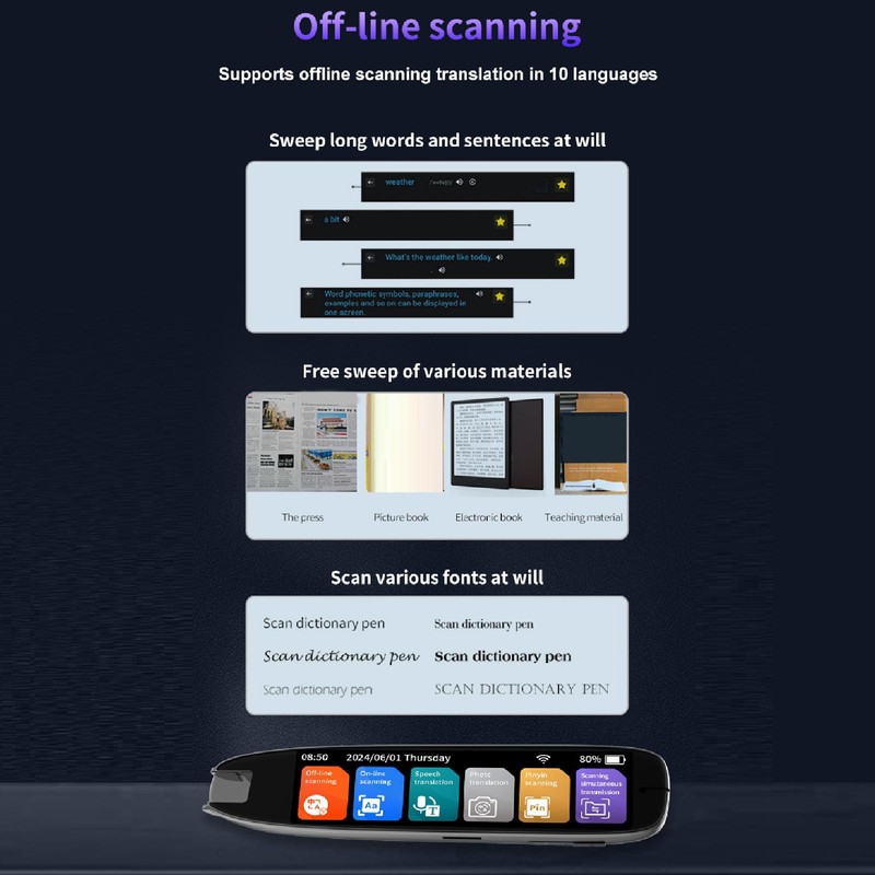 translation pen, online 142 languages 10 languages translation device offline