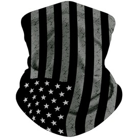 ARMORAY Face Mask Washable & Reusable Balaclava Neck Gaiter - Sun Protection Bandana Scarf Masks for Men & Women Hiking Fishing (USA FLAG B&W)