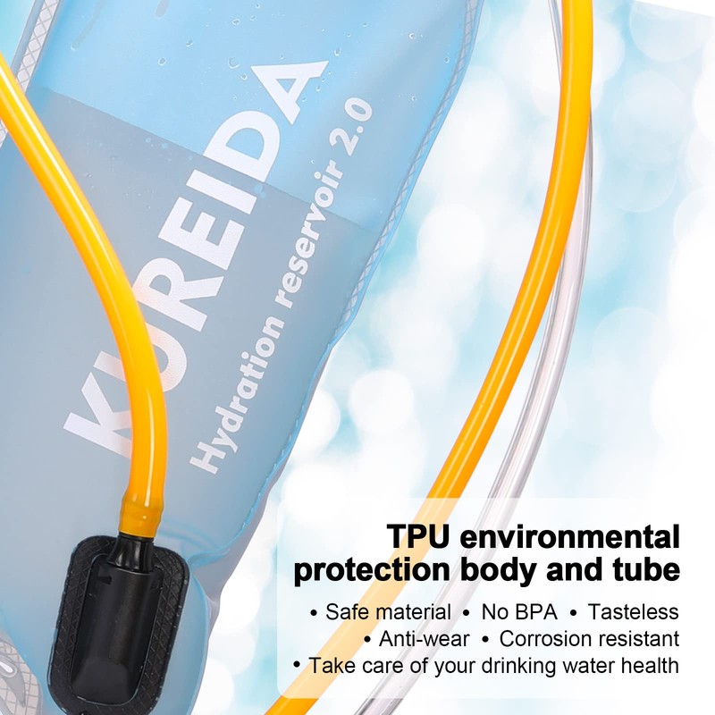 KUREIDA Dual Hydration Bladder 2 Liter,Water Bladder for Hiking Backpack