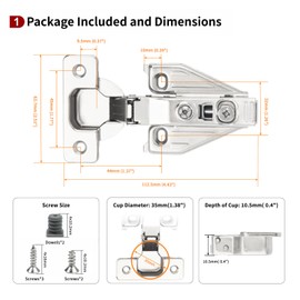 STIANC 2 Pack Full Overlay Face Frame Soft Close Concealed Hinges for Kitchen Cabinet Door, Clip On, 3 Way Adjustability, 105 Degree