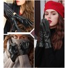 Aegend 100% Velvet Linning PU Leather Gloves for Women, Super