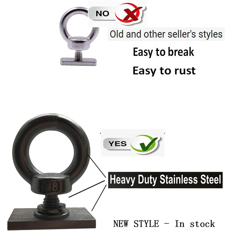 Pmsanzay 2 Pack M8 Heavy-Duty Full Stainless Steel Eye Bolt